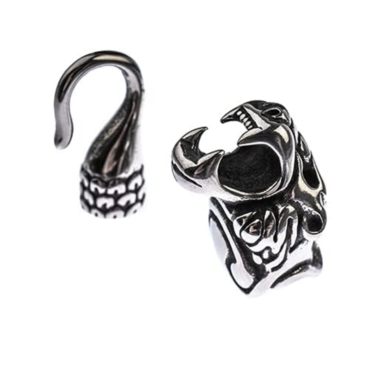 John Bead Antique Silver Style Animals Head Stainless Steel Clasps